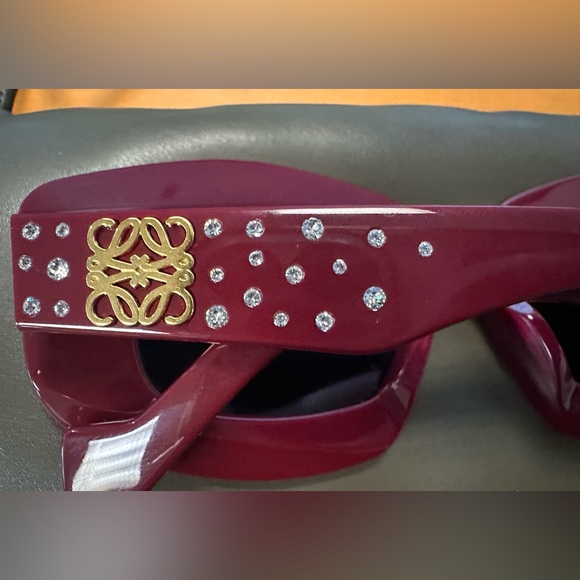 Loewe Burgundy Studded Sunglasses